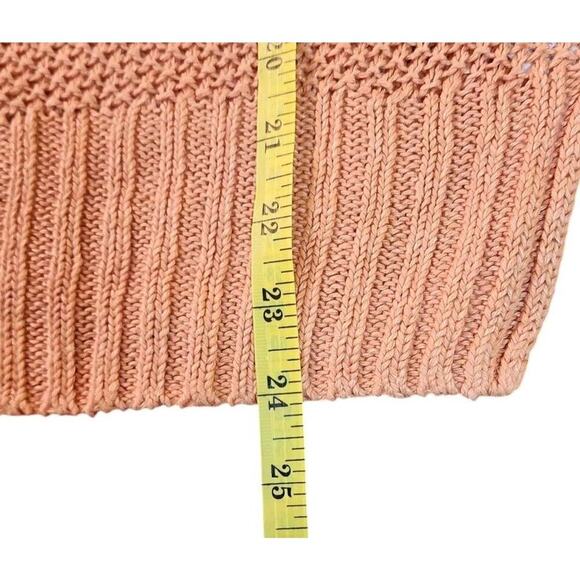 J. Crew Womens Sz M Peach Linen Open Knit Cover Up Layer - Picture 4 of 8